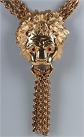 VINTAGE MV VELLANO GOLD-TONE LION NECKLACE