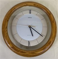 Round Wood Framed Sunbeam Quartz Clock