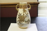 Japanese Pottery Vase - Gold Gilted