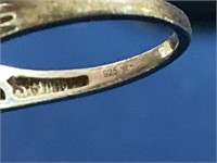 925 Rhinestone type ring, total weight 3.70 grams