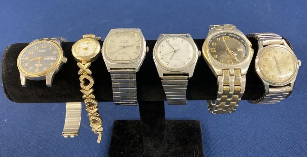 (6) Assorted wristwatches, not tested, Bulova,