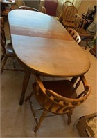 MC maple oval table & chairs-2 leafs