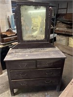 Antique dresser with mirror (heavy)