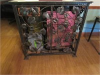Hand Made Wrought Iron Wine Cooler Case- W/Cooler