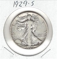 1929-S Silver U.S. Walking Liberty Half Dollar
