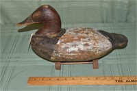 Ca. 1890 canvasback drake paddle tail decoy, Cecil