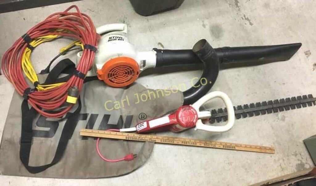 LOT ELECT. HEDGE TRIMMER & STIHL ELECT. BLOWER