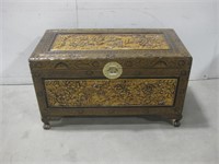 20"x 39"x 22.5 Floral Carved Chest See Info