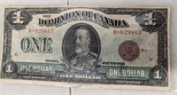 1923 Dominion of Canada One Dollar Banknote
