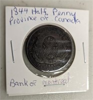1844 Half Penny Province of Canada
