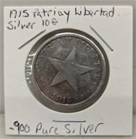 1915 Patria Y Libertad 900 Pure Silver