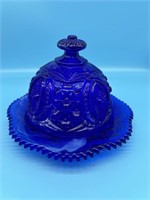 Vintage Blue Butter Dish