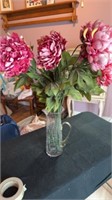 Crackle vase w/flowers