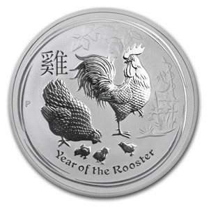 2017 1 Oz Silver Year Of The Rooster Bu