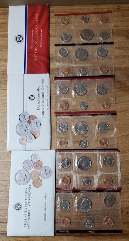 (3) U.S. Mint Sets 1987-1988-1989