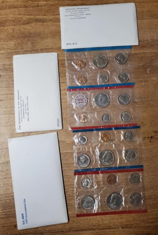 (3) U.S. Mint Sets 1971-1972-1979