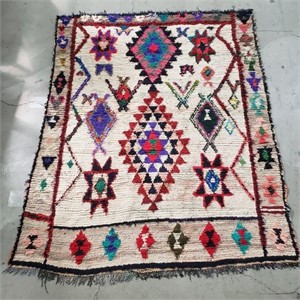 Vintage handmade Moroccan style rug