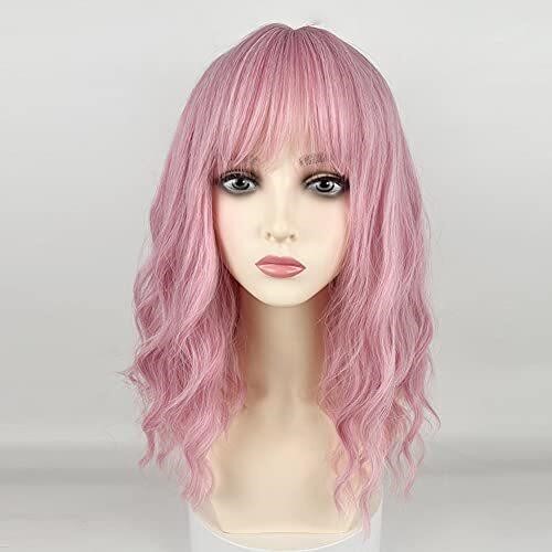 Short pink wig