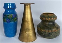 TRIO OF ART POTTERY