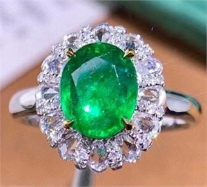 1.74ct natural emerald ring in 18K gold