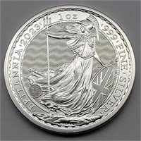 2023 BRITANNIA 1 OZ FINE SILVER 2 POUNDS COIN