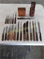 Box of Assorted Kitchen Knives