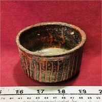 Signed Pottery Candleholder (Vintage)