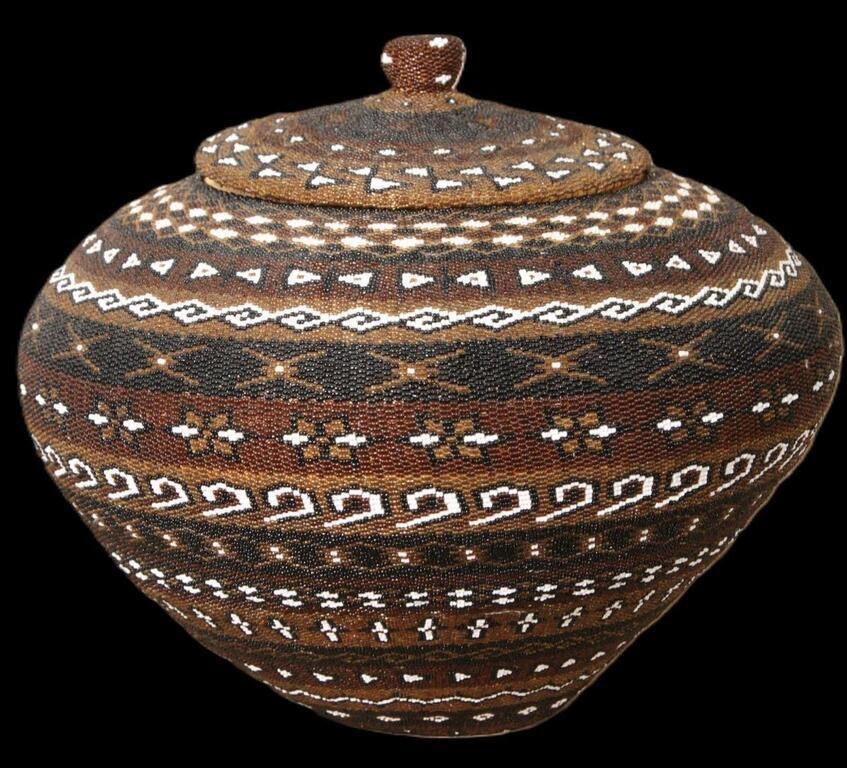 BEADED BASKET FROM INDONESIA