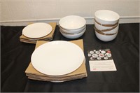 White Dishware Set - Serves 4 (No Mugs - New)