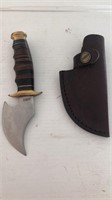 Marbles Skinner Knife Stacked Leather Handle with