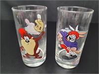 2 Looney Tunes Smucker's Glass Tumblers
