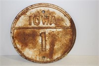Cast Iron Iowa Hwy 1 or 149 sign