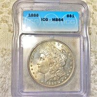 1886 Morgan Silver Dollar ICG - MS64