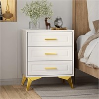 GILUTA NIGHTSTAND TABLE WITH 3 STORAGE DRAWERS