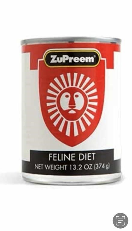 1 Case 12 x 374 g ZuPreem Feline Diet