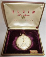 Elgin De Luxe Durapower Pocket Watch w/Case