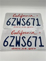 Matching California License Plates