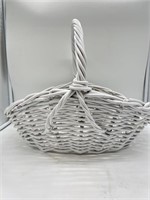 Vintage White Large Easter Wood Weaved Basket