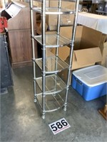 Metal and glass shelf stand - 5 shelves - 51T x