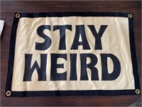 (Like New) Oxford Pennant Stay Weird Camp Flag
