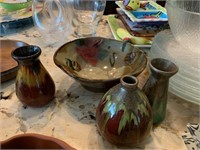 Group of Pottery Vases & Bowl