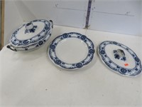 Old covered dish and plate