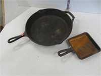 2 - Cast iron frying pans