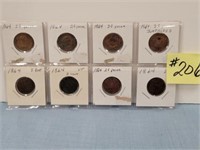 (8) 1864 2-Cent Pieces