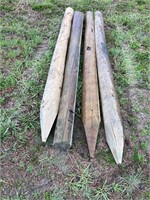 4 Fence Posts 8ft, 5" treated & sharpened