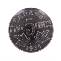 Canada 1935 Five Cents MS 62 ICCS