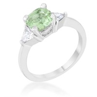 Cushion 1.80ct Peridot & White Sapphire Ring