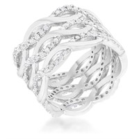 Classy .88ct White Topaz Twisted Band Ring