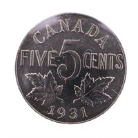 Canada 1931 Five Cents MS62 ICCS