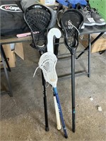 Lot of Assorted Sports Sticks/Rackets: Lacrosse,